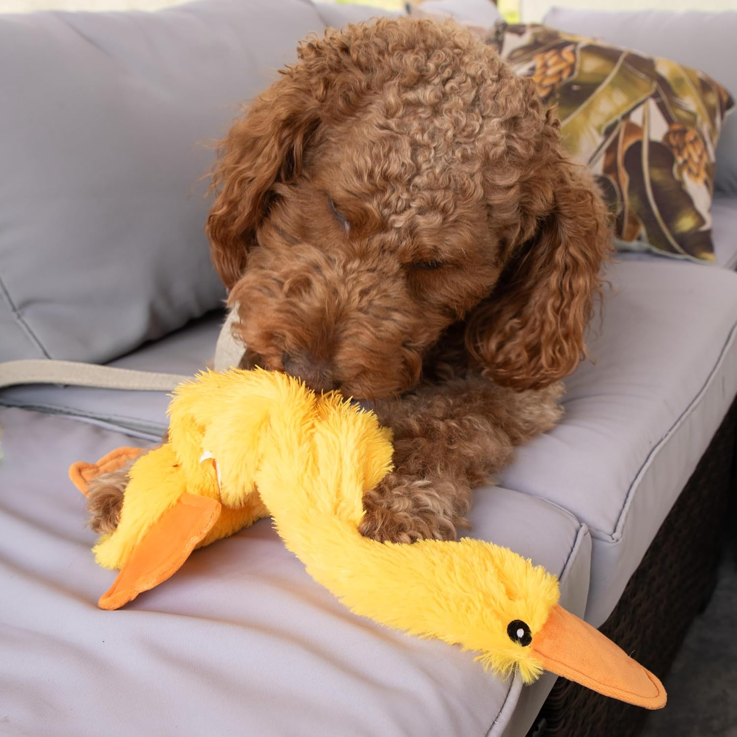 FGA Marketplace Stuffingless Duck Flat Dog Toys, Non Squeaky Dog Toy for Medium and Large Dogs 21 Inch image number 2