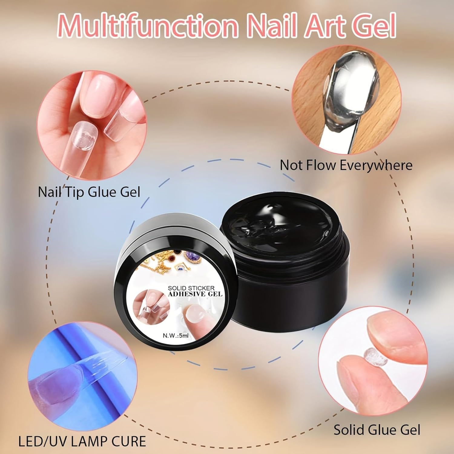 3D Sculpting Gel | 3D Waterless Molding Glue | Manicure Molding Gel,For Women Girls Home Manicure Pedicure Toe French Tips Rhinestone Flower Foil Charm Stamping image number 6