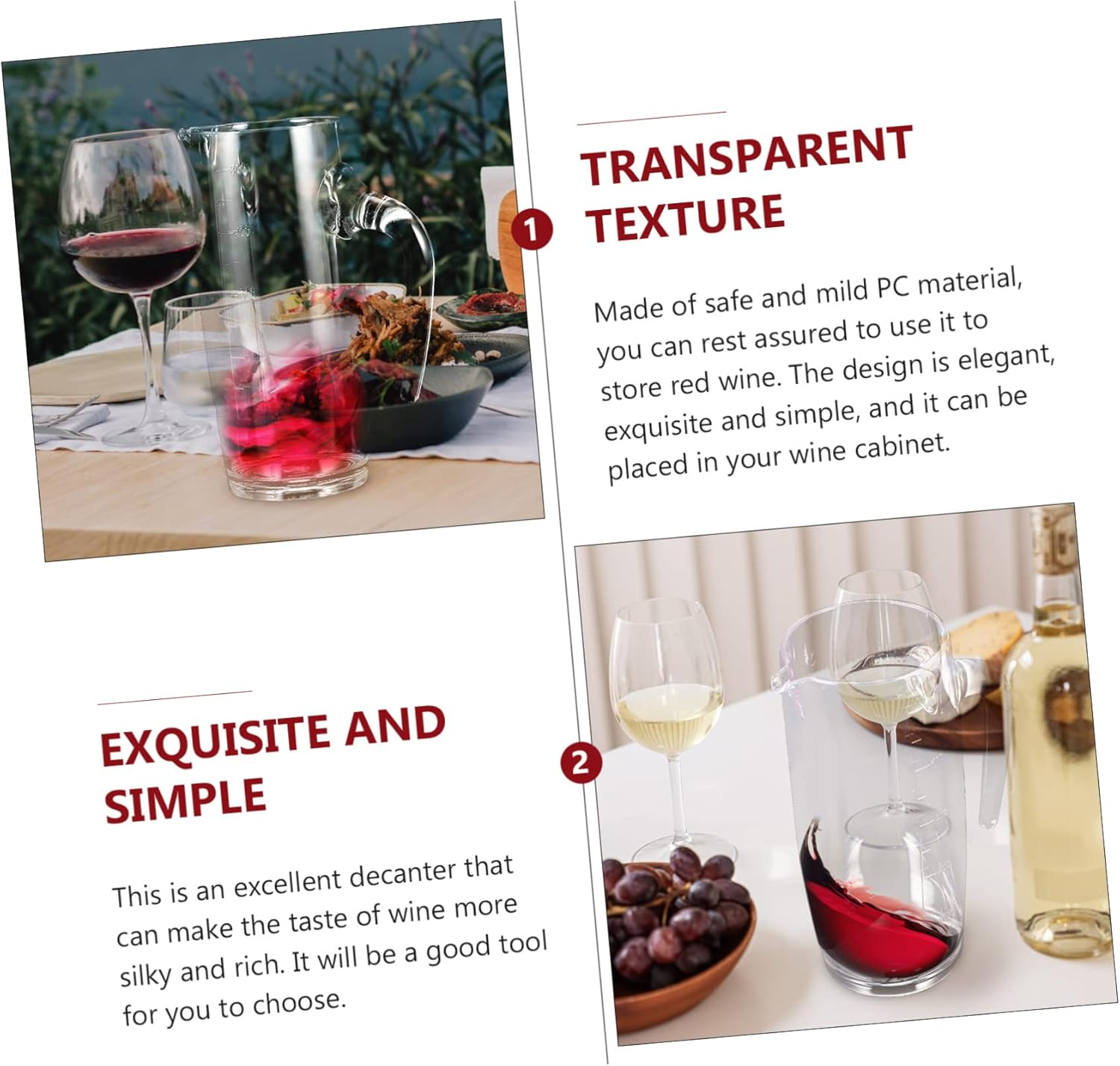 LABRIMP Large Capacity Liquor Pitcher Creative Wine Decanter Material for Whiskey Wine Tasting image number 4