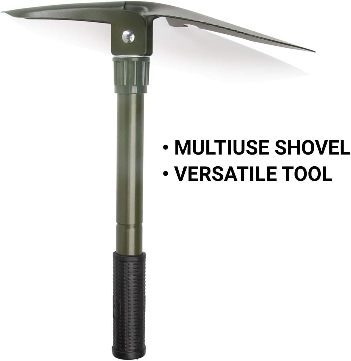 AIMALL Folding Multi-Function Soldier Shovel, 15.7In Compact Military Survival Spade with Pick, Saw, Compass, Bottle Opener, for Camping, Hiking, Digging, and Outdoor Emergency Use image number 3