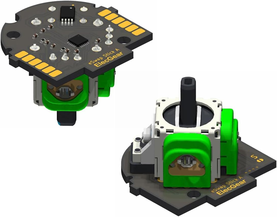 Elecgear 2X Hall Joystick Replacement for Eswap Controller Mini-Stick, PCB Assembly Module with MCU Calibration and Hall Effect Control Stick &ndash; (Model-A)