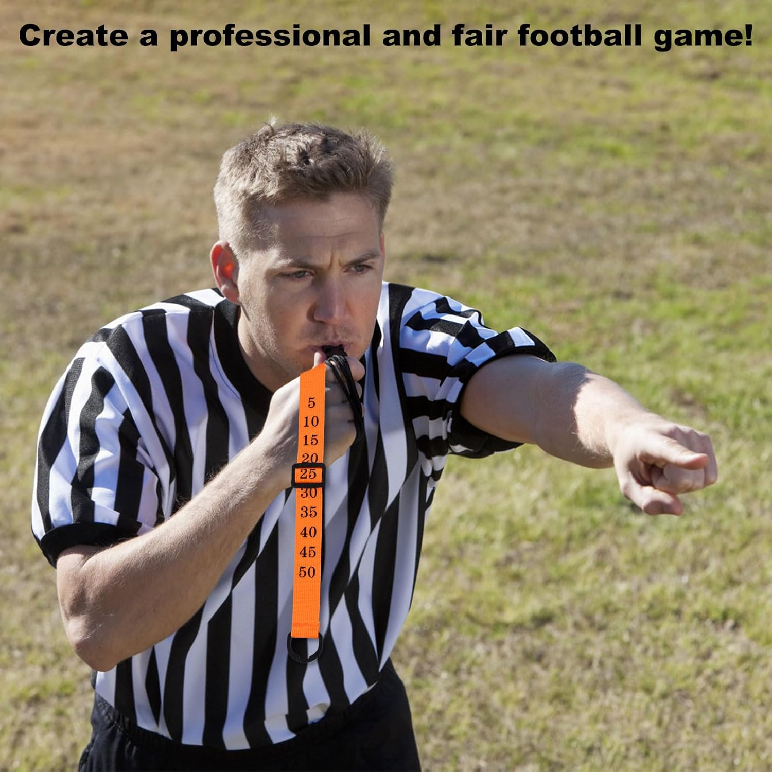 PEUTIER 2Pcs Football Referee Chain Clip & 2Pcs Wristbands, Premium Polyester Webbing Football Referee Gear Football Field Line Markers for Football Referee Sporting Supplies image number 2