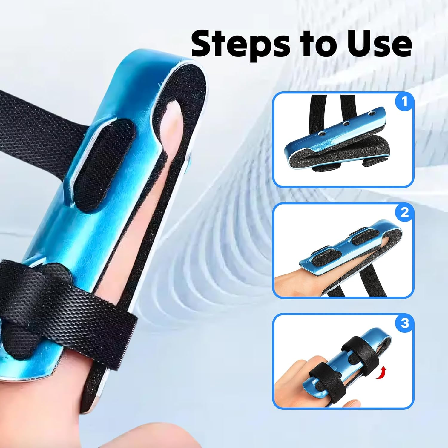 3 Size Waterproof Metal Finger Splints Set for Trigger, Index, Pinky Finger, and Ring Splints, Durable Aluminum Finger Splint for Finger Correction and Stabilization image number 4