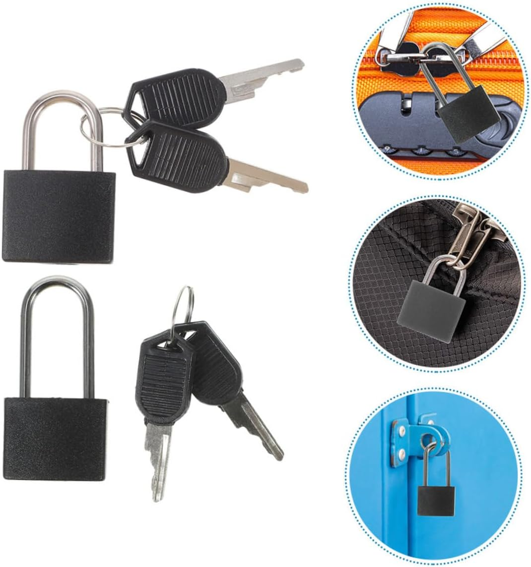 SEWOART 2 Sets Padlocks with Keys Durable Small Luggage Locks for Cabinets Diaries and Furniture Storage Sturdy Design with Polished Finish for Home and Travel Use