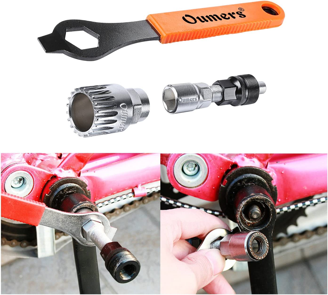 Oumers Bike Crank Extractor/Arm Remover and Bottom Bracket Remover with 16Mm Spanner/Wrench. Professional Bicycle Repair Tool Kit image number 2