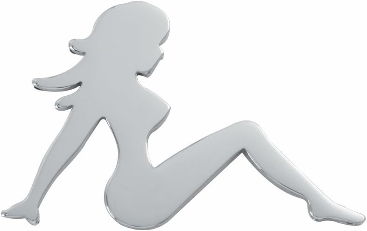 Grand General 90490 Chrome Small 'Sitting Girl Silhouette' Mud Flap Cut-Out
