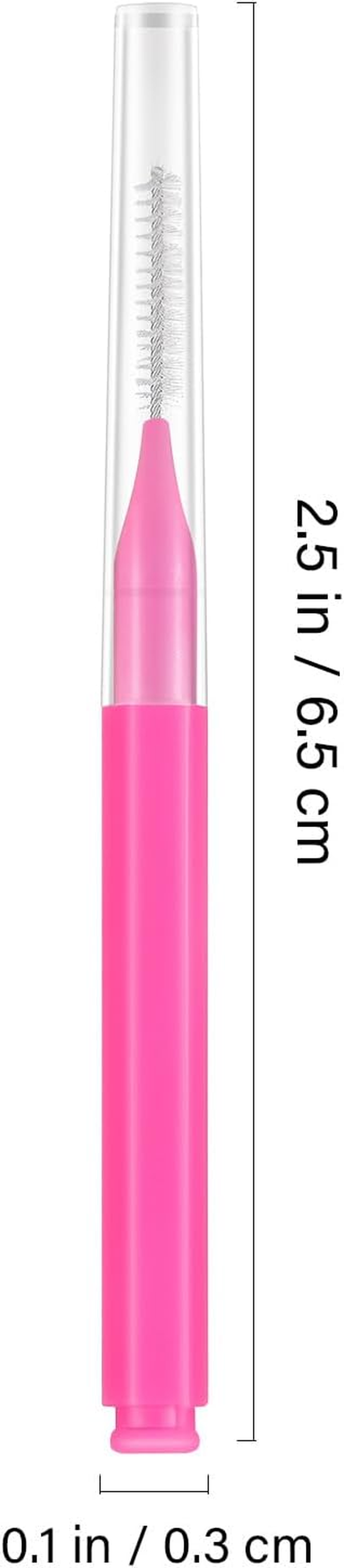 KOMBIUDA 100Pcs Interdental Brush Toothpicks - Retainer Cleaner Braces Stick for Cleaning Braces Portable Oral Care Tools 5 Colours image number 3