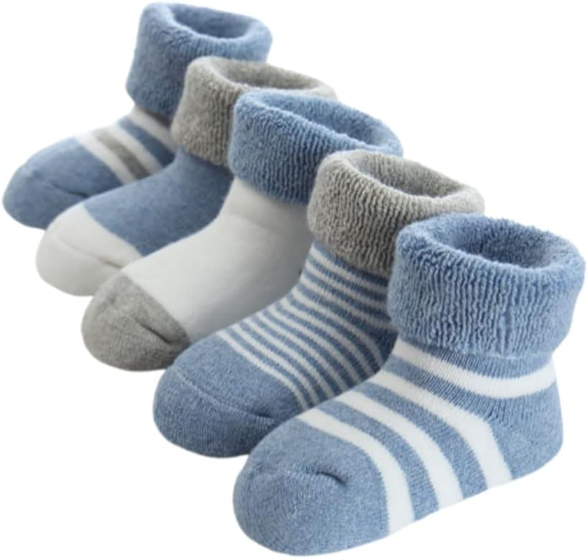 Fedmois Pack of 5 Baby Winter Socks Thick Thermal Socks Cotton Lined