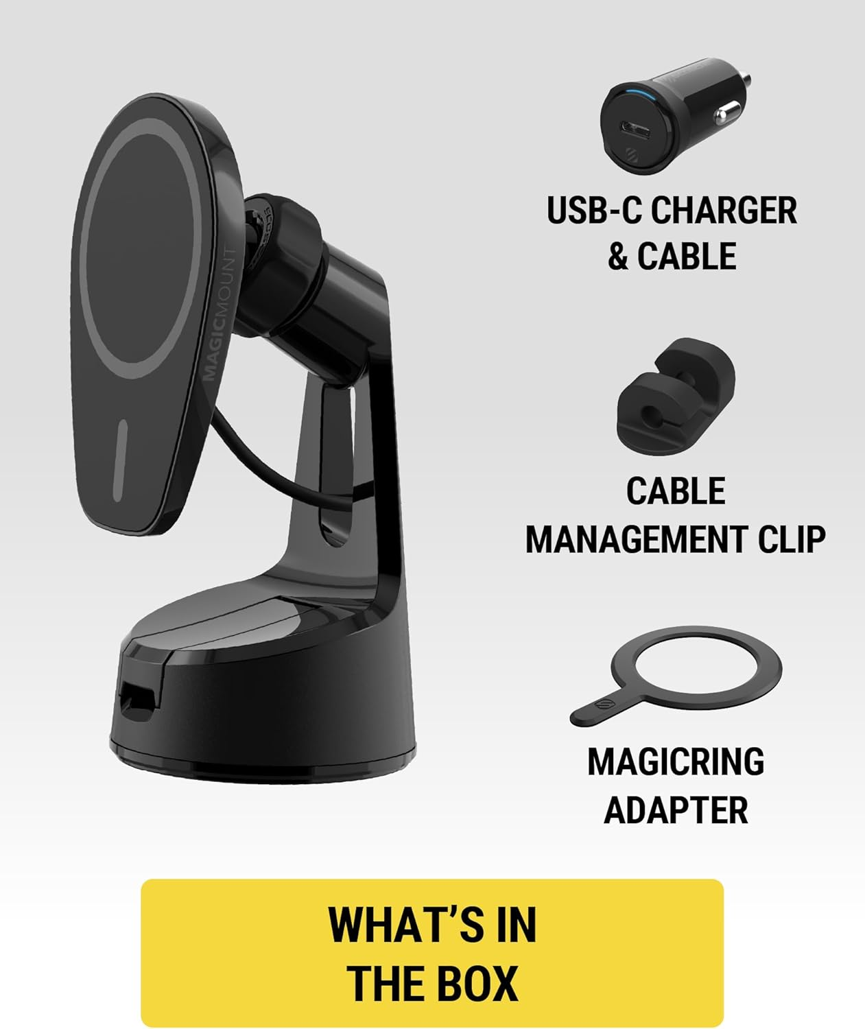 Scosche MPQ6 Magnetic Phone Holder for Car Dashboard/Windshield, 15W Wireless Fast Car Charger Stand, Hands Free Cell Phone Mount Compatible with Iphone 17/16/15/14/13/12 Series & Magsafe Case image number 1