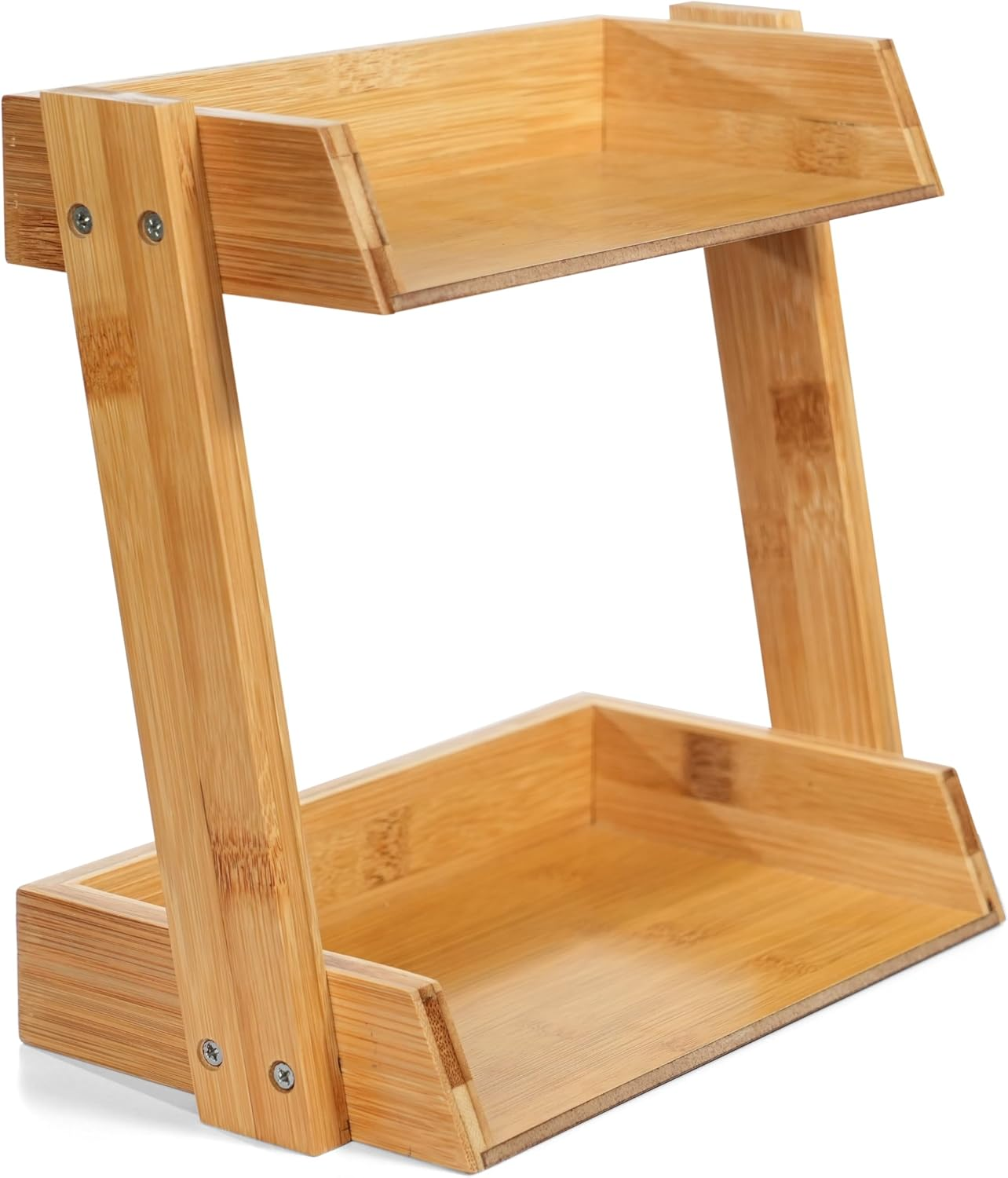 Bamboo 2-Tier Kitchen Countertop Organiser Shelf, Coffee Station Organizer, Bathroom Counter Shelf, Spice Condiment Rack, Multi-Functional Tray Storage Shelf for Office, Home image number 5