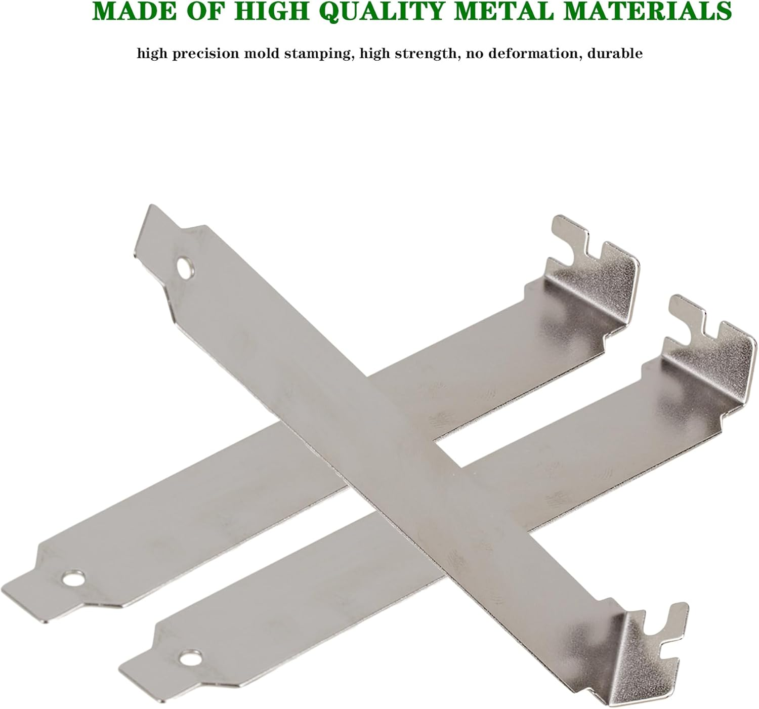 RDEXP 12X2Cm Silver Stainless Steel Computer Case Rear Slot PCI Bracket Blank Filler Cover Plate Flat Section with Screw Set of 10 image number 3