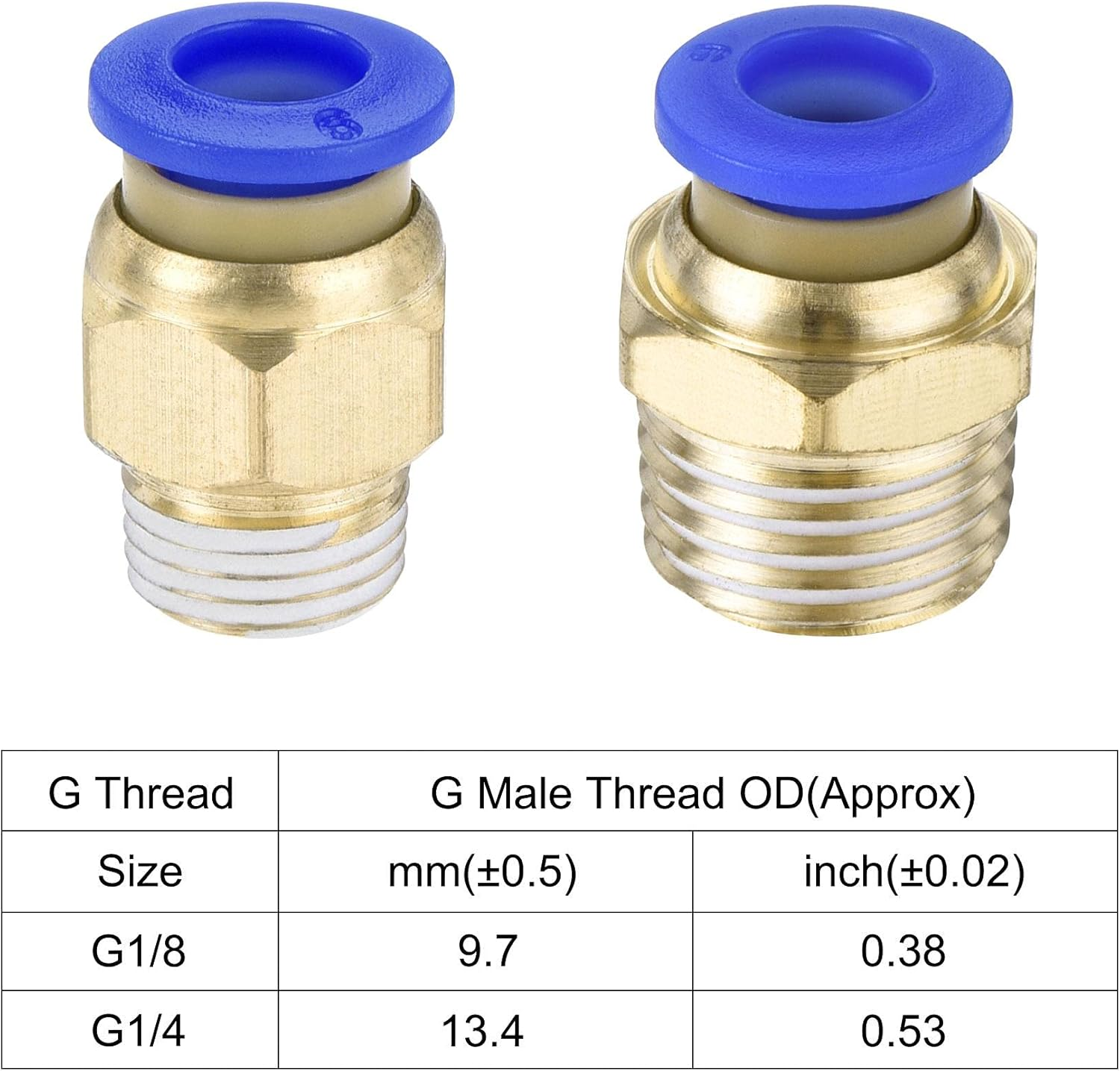 Uxcell Pneumatic 6Mm OD Polyurethane PU Air Hose Tubing Kit 10 Meters Blue with 12 Pcs Push to Connect Fittings image number 5