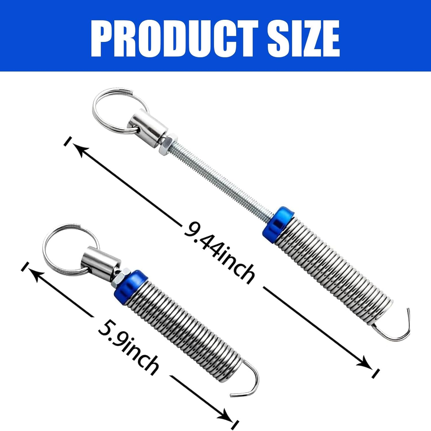 2 PCS Car Trunk Spring, 5.9"-9.44" High Carbon Alloy Steel Full-Thread Screw-Adjustable Automatic Lifting Spring Device, Multi-Functional Auxiliary Opening Accessory, for Most Models (Blue) image number 5