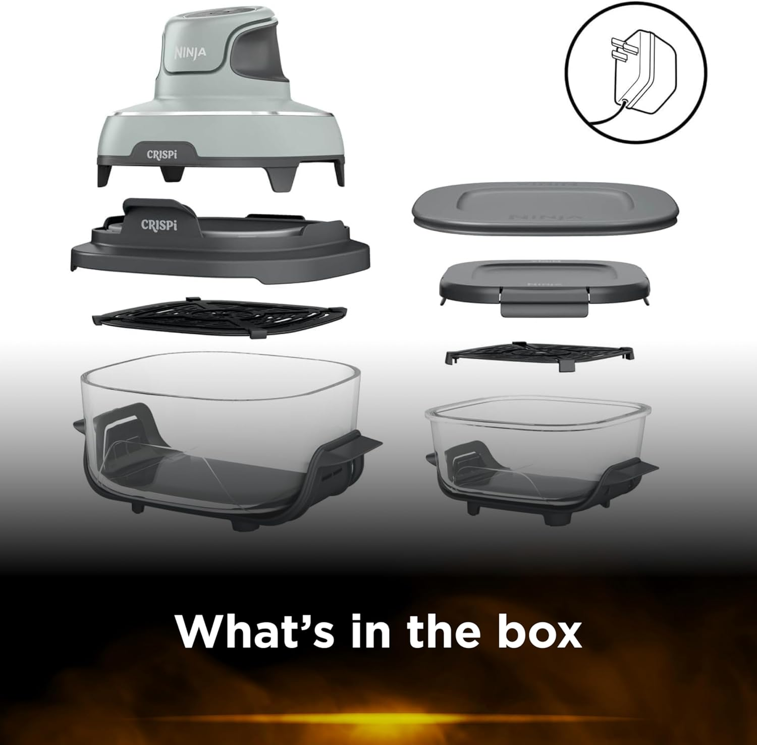 Ninja Crispi&trade; 4-In-1 Portable Glass Air Fryer, Cleancrisp&trade; Glassware, 4-In-1 Functionality, Thermal Shock Resistant, Leak-Proof Lids, Fixed Heat Protection, FN101SGANZ, Sage image number 3