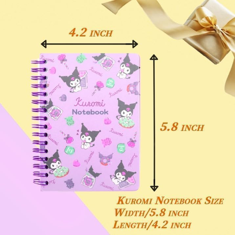 Cartoon School Supplies, Kawaii School Supplies for Kids Girls Including Cartoon Journal Pencil Case Ballpoint Pen ID Badge Holder Stickers Key Chain Bookmark (Purple) image number 1