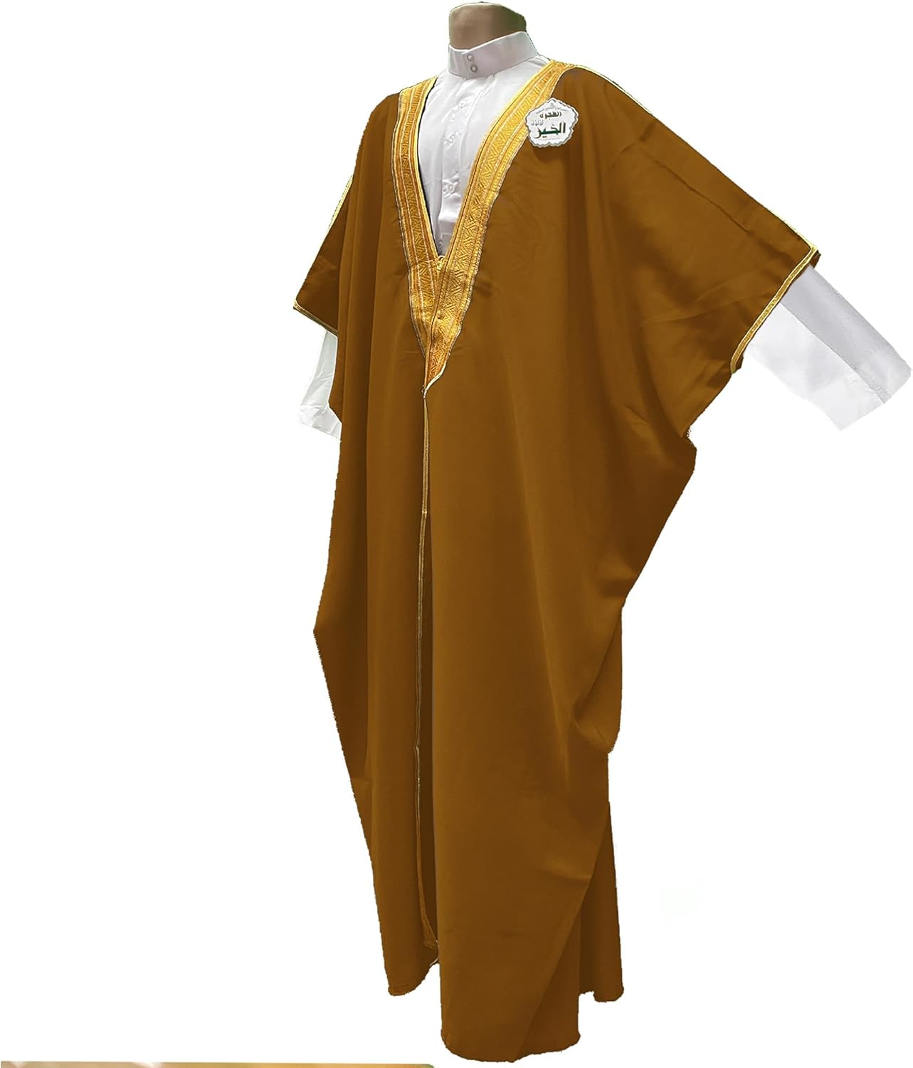 Desert Dress Brown Bisht Cloak Arab Dress Thobe Saudi Mens Robe Eid image number 1