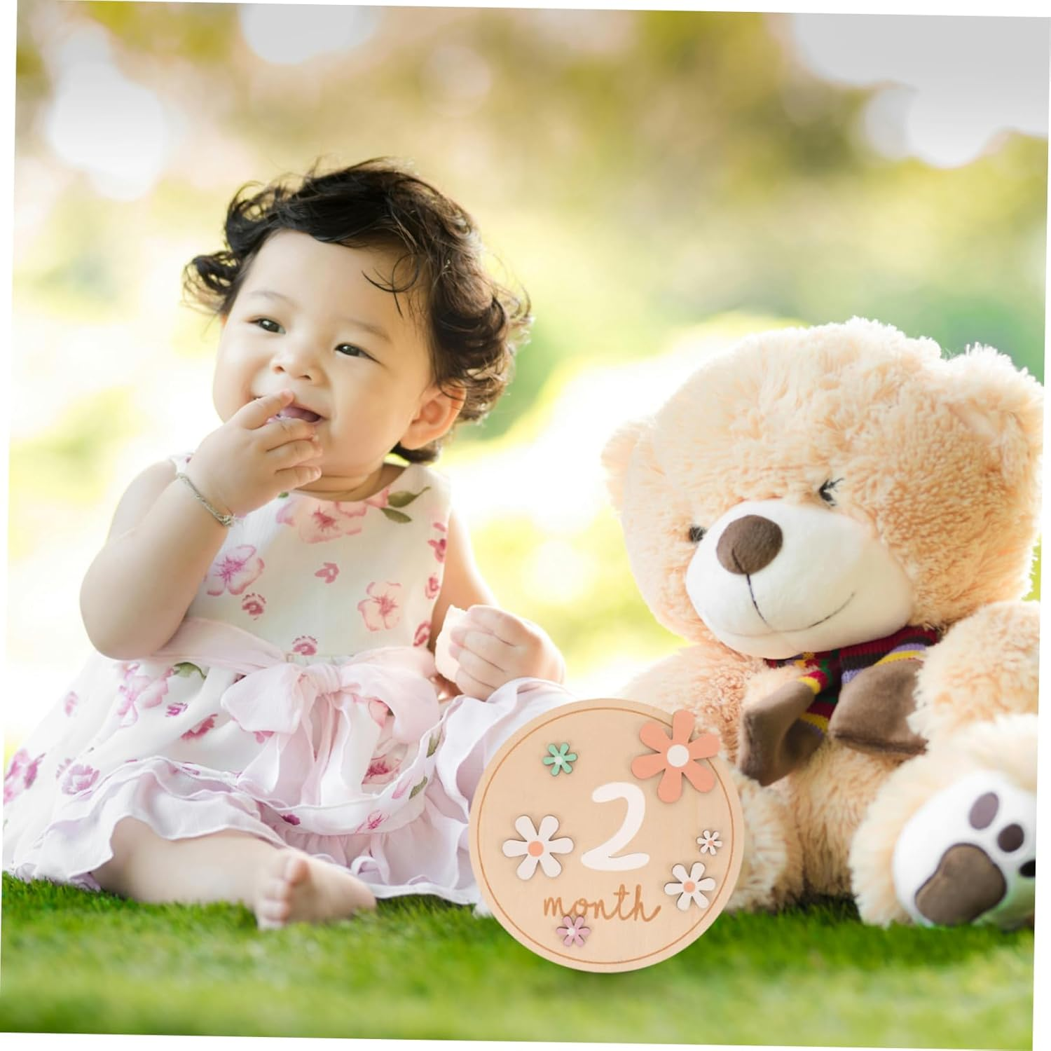 Kisangel 1 Set Milestone Circles Newborn Announcement Signs for Monthly Photography Durable Craftsmanship Lightweight Design Present for Parents image number 5