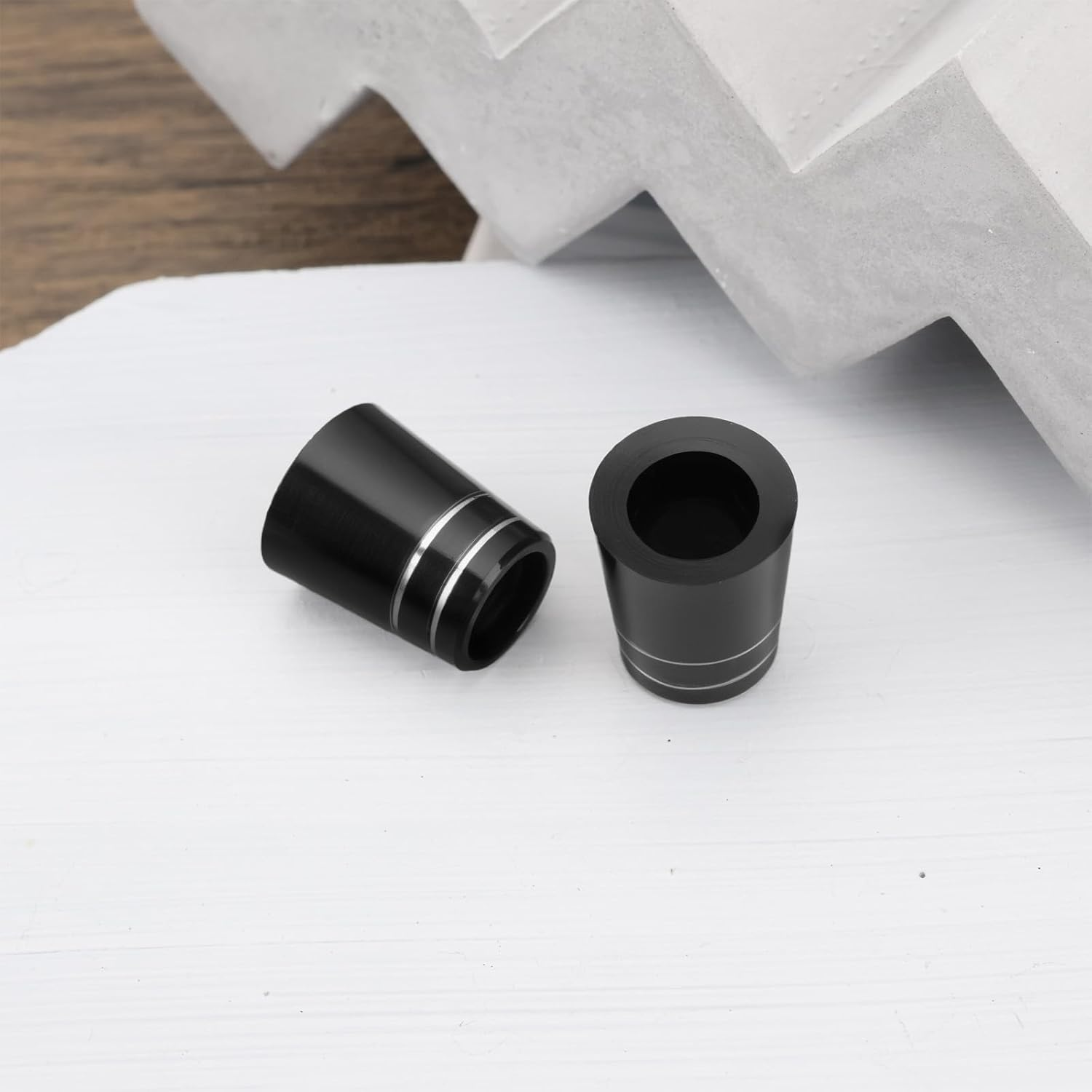 12Pcs Iron Ferrules Golf Ferrules Double Silver Ring Rubber Sleeve Conical Golf Club Ferrule for 0.355 Club 8.6X16X13.5Mm Black image number 6