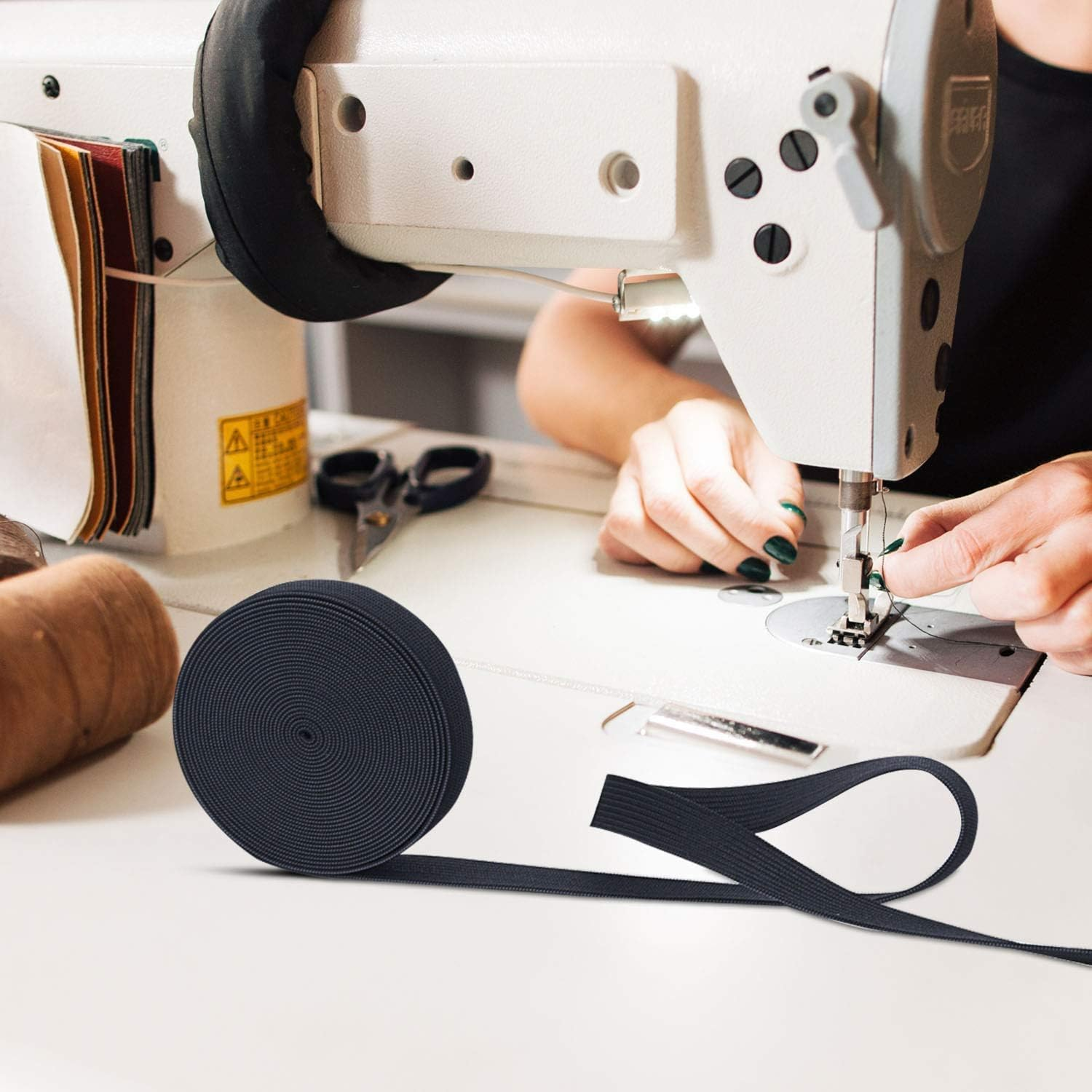 Sewing Elastic Bands,10 Meters Length & 2CM Wide High Elasticity Knitting Elastic Band,Elastic Sewing Band Suitable for Underwear,Pants,Sportswear,Skirts,Wigs & DIY Projects (Black)