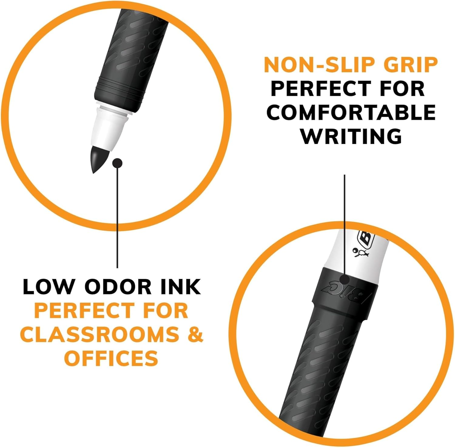 BIC Great Erase Low Odor Dry Erase Marker, Fine Point, Assorted, 4-Count (BICGDEP41ASST) image number 4