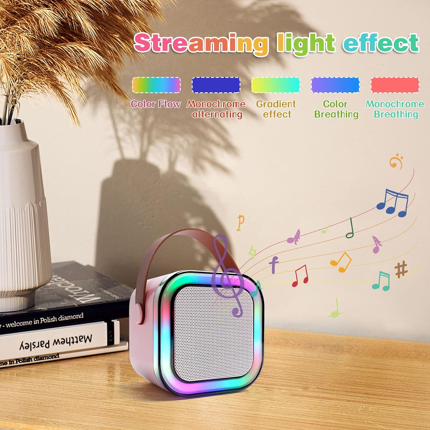 Kids Karaoke Microphone with Bluetooth Speaker for Kids Toys for Boys and Girls 3-12 Years Old, 5-8 Years Old Girls Gifts (Pink 2 Mic) image number 6