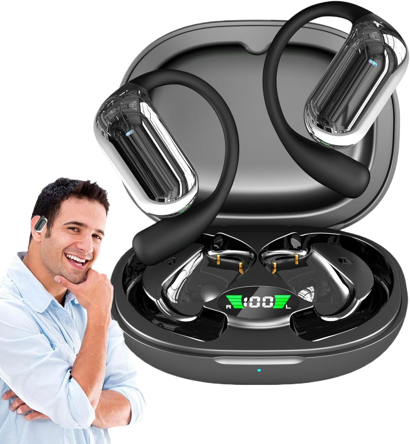 Zunishaone Smart Interpreter Earbuds - Wireless Language Device, Portable Real Time | Smart Audio Translation Tech 144 Languages Business Meetings Travel Work Learning Study Communication Companion