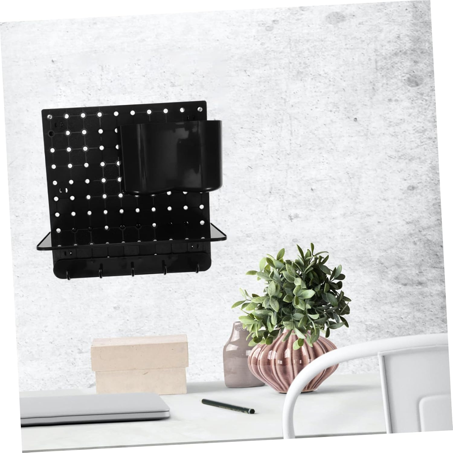Perforated Board for Kitchen Bedroom Storage Wall-Mounted Pegboard Organizer Material Versatile Function for Home Organization image number 1