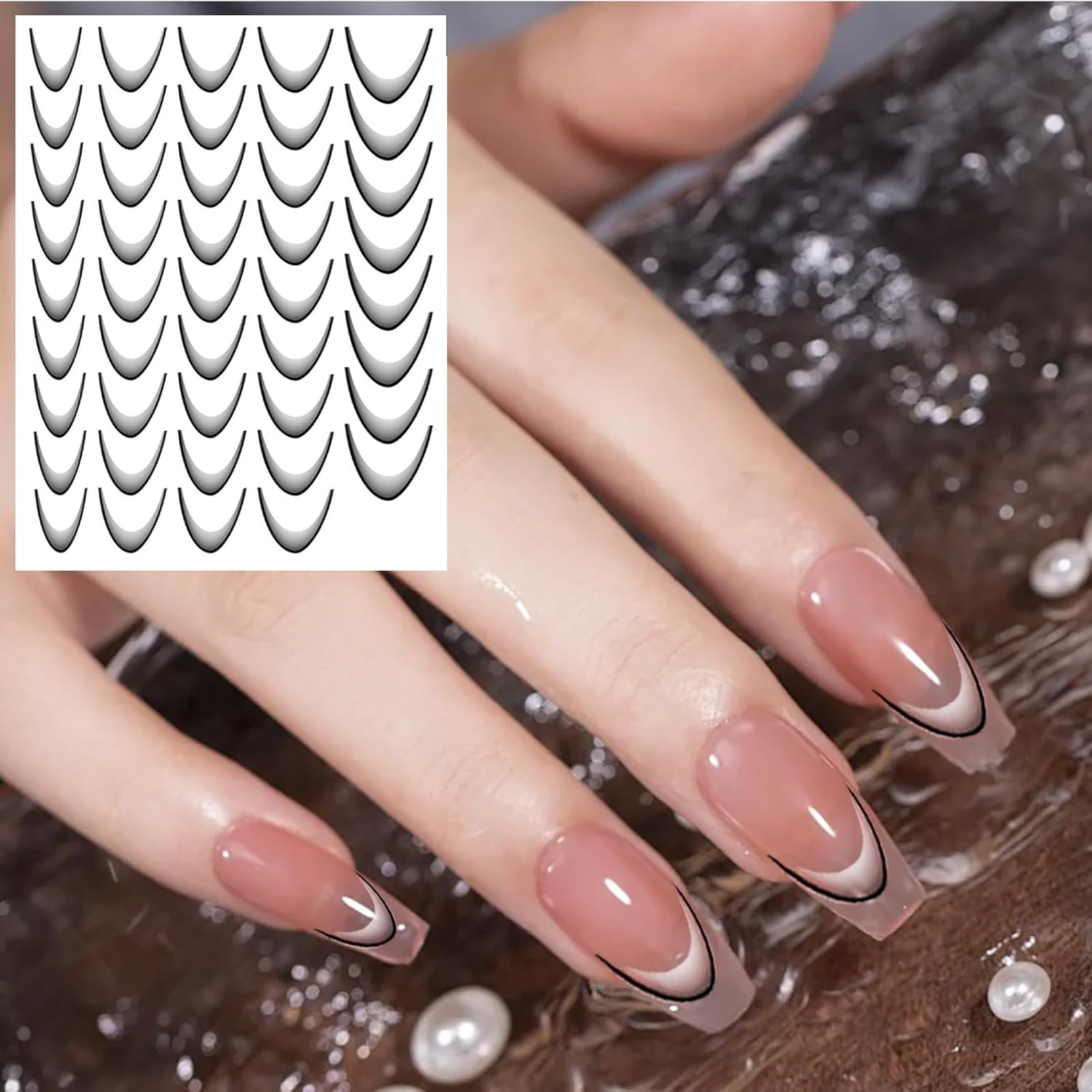 French Nail Sticker | Nail Salon Decorations | Manicure Stickers Women, Festive Nail Stickers, Nail Accessories, Manicure Stickers, Women Nail Foil, Fingertip Stickers for Birthdays, Christmas - Red image number 6