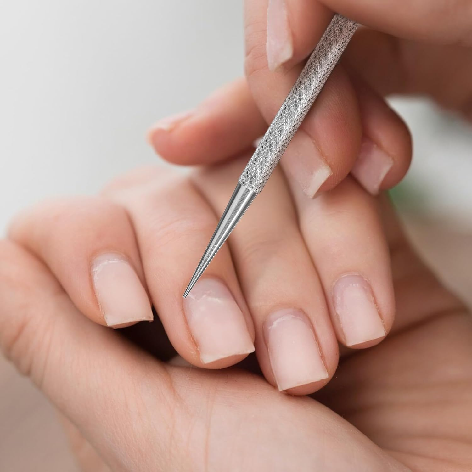 Qianyu Pack of 2 Professional Cuticle Pusher Gel Nail Polish Remover Kit Stainless Steel Nail Pusher Full Metal Cuticle Pusher for Manicure Pedicure Nail Cleaner Cuticle Remover (12.5 X 0.58 Cm) image number 2