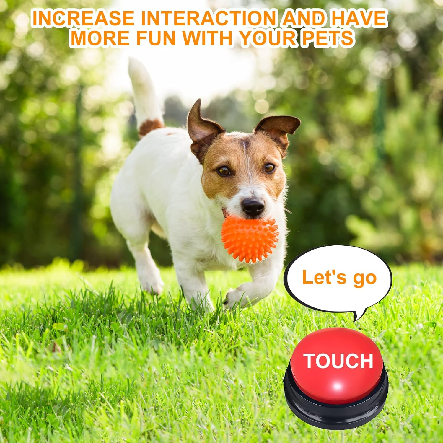 TNSLAND Dog Buzzers with Recording Function, Pack of 4, Dog Training Bell, Pet Interaction Toy, Small Breeds image number 2