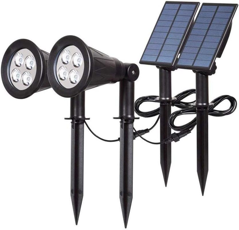 T-Sun Outdoor 4 LED Solar Lights, Waterproof Landscape Spotlight, Dark Sensing Auto On/Off, 180&deg; Adjustable Security Night Lamp for Tree Patio Yard Garden Driveway Corridor Lawn (2 Pack) image number 3