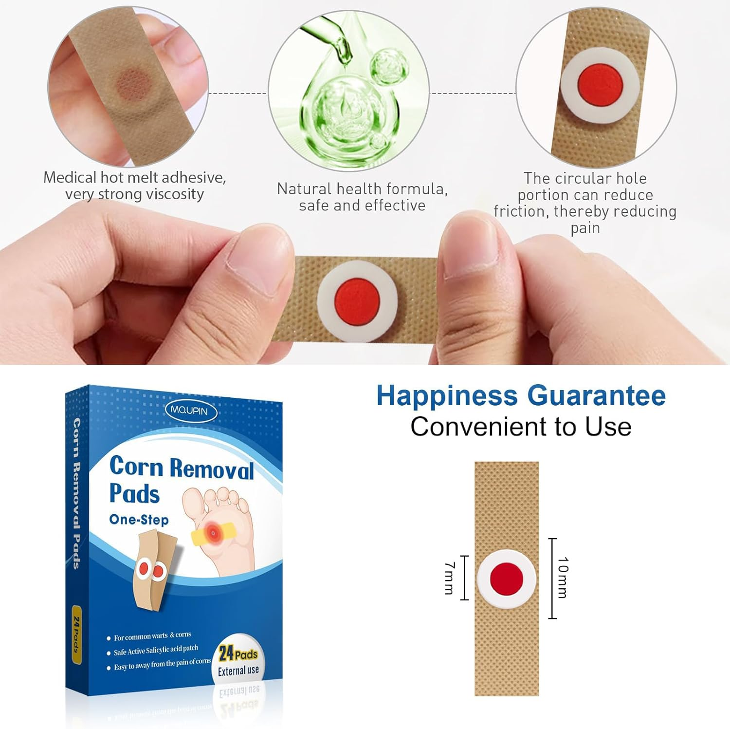 24 Count Corn Removal Pads for Feet and Toe, Corn Feet Remover for Feet Extra Strength, Callous Remover image number 3