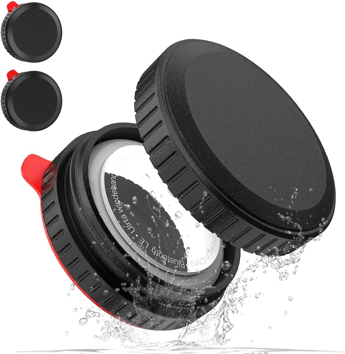 [2-Pack] T Tersely IPX8 Waterproof Airtag Holder Case Cover with Ultra Adhesive Sticker - Mount for Bike, Wallet, TV Remote, Drone, Camera, Luggage & More (Black) image number 4