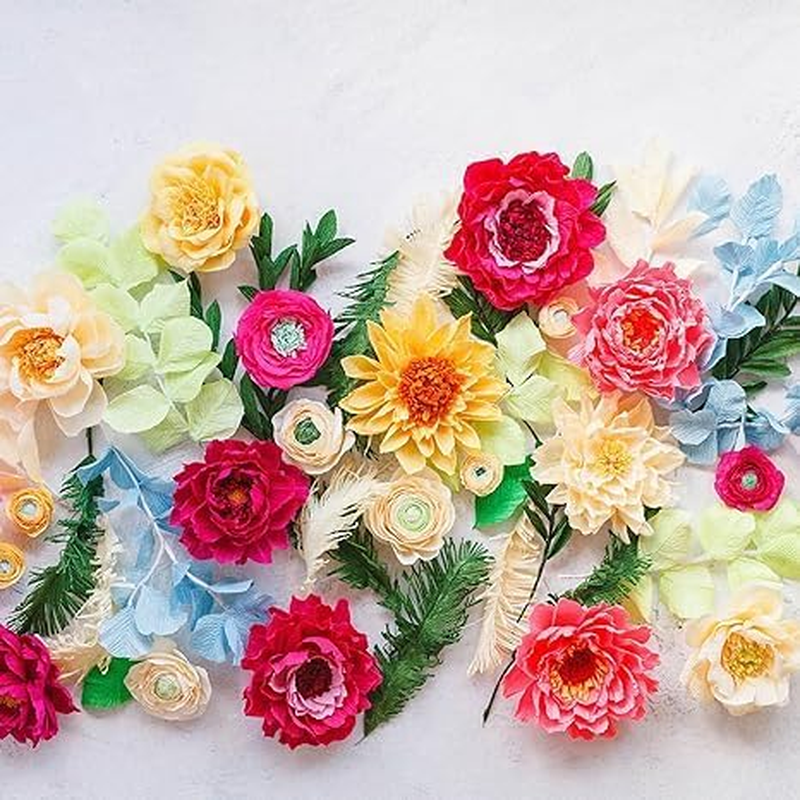 8 Roll Rainbow Crepe Paper Craft Kit25 X 250Cm(10" X8') Includes 50 Sturdy Floral Wires & 1 Stretch Tape，Tear-Resistant Papel Crepe Supplies for DIY Party Decor, Wedding Flowers, Family Crafts(Rainbow Colors) image number 3