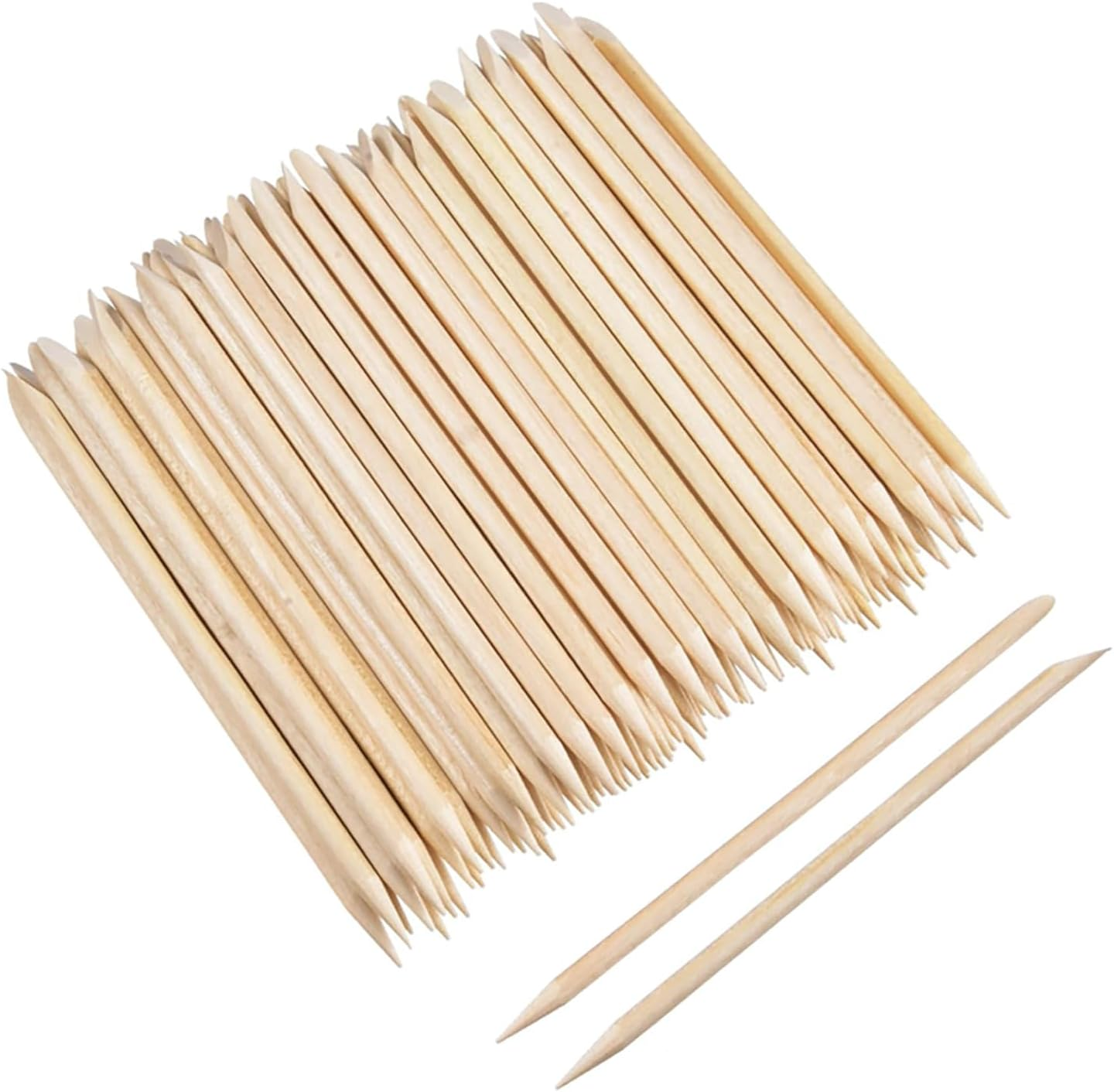 Nail Orange Sticks, Wooden Sticks, for Double Heads Multi Functional Cuticle Pusher Remover Nail Cleaning (200Pcs) image number 2