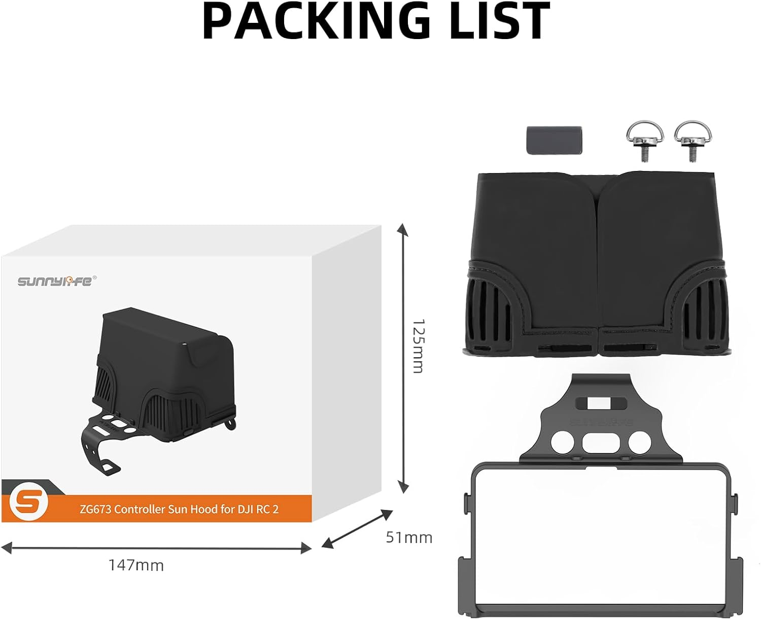 FSIDIWT Sun Hood Sunshade Cover for DJI Mini 4 Pro/Air 3 RC 2 Remote Controller Accessories, Anti-Glare Foldable Drone Controller Sun Hood Protective Cover image number 4