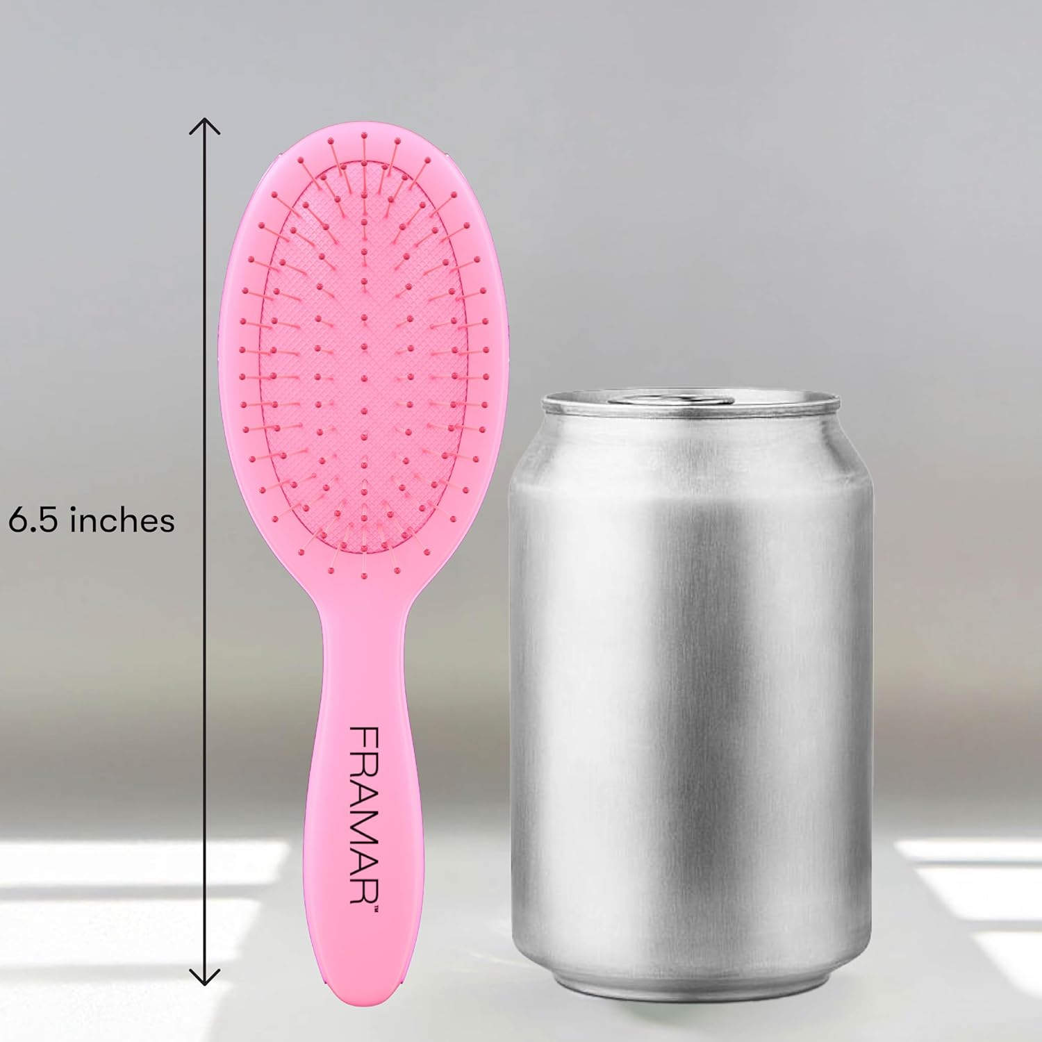 FRAMAR Mini Hair Brush Detangler &ndash; Mini Brush for Hair, Small Travel Hair Brush for Women, Travel Hairbrush Detangler, Compact for Travel, Reduces Breakage, for All Hair Types &ndash; Matte Pink - Black image number 6