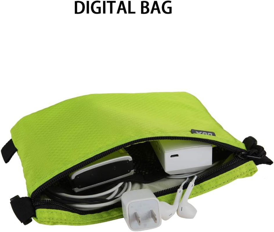 GOX Carry on Zipper Pouch Toiletry Bag Packing Sack Makeup Bag Digital Bag (Green) - Green image number 3