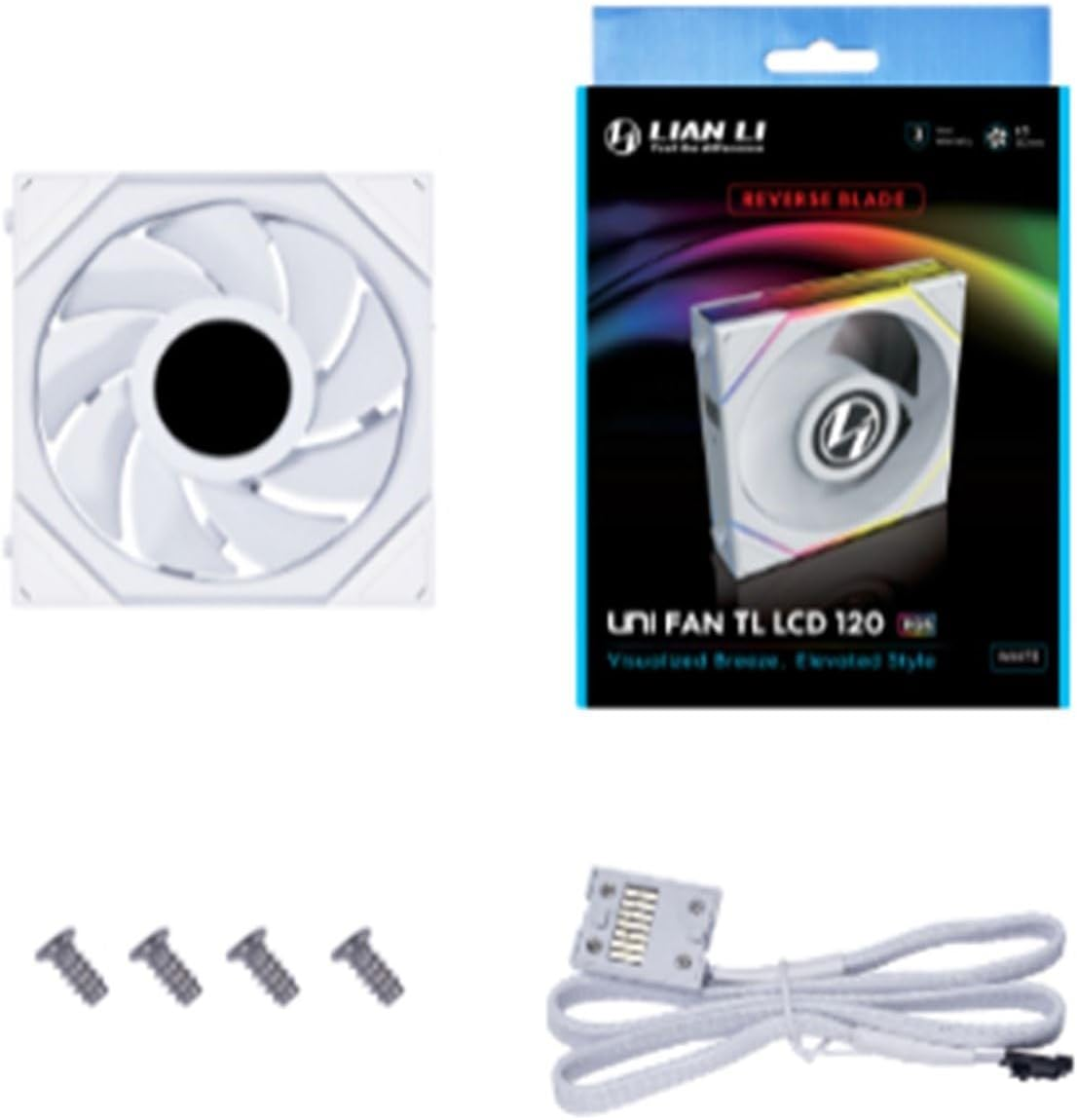 Lian Li RTLLCD120-1B UNI Fan TL LCD 120 Mm 1900 RPM Computer Case Fan with 1.6-Inch LCD Screen, White image number 6