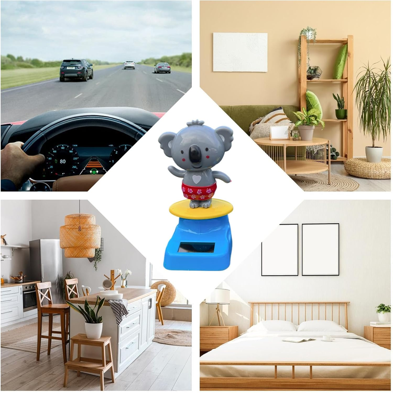 Solar Dancing Figure - Shaking Car Ornament - Solar Powered Dancing Figures Decoration,Koala Shape S Haking Head Decor, Automotive Interior Decoration for Sedan Vehicle Truck image number 4