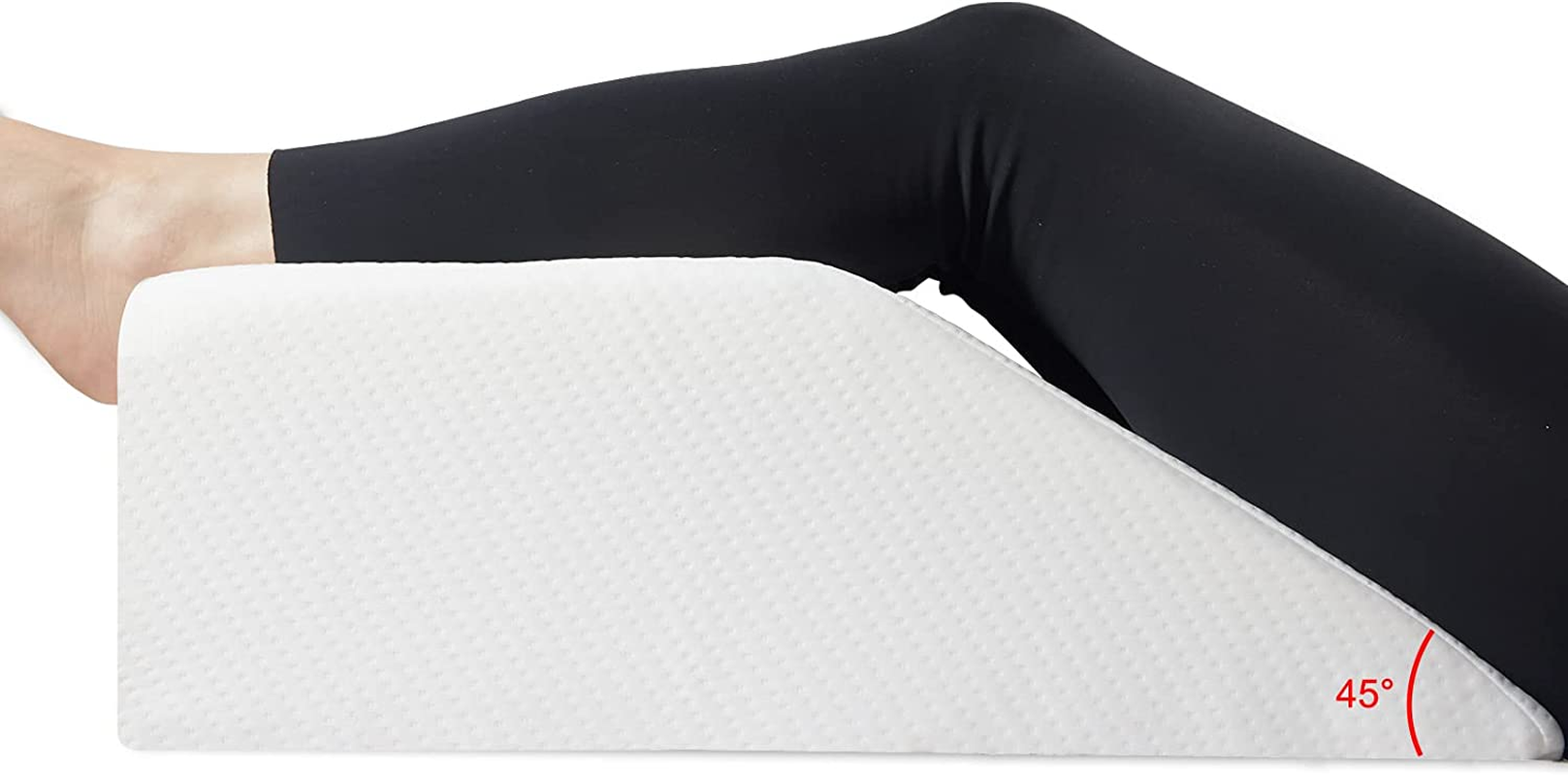 Memory Foam Bed Wedge Leg Elevating Pillow, Leg Pillows for Sleeping, Wedge Pillow to Solve Back Leg Joint Pain,Snoring,Recovery and Reading - Breathable and Washable Cover