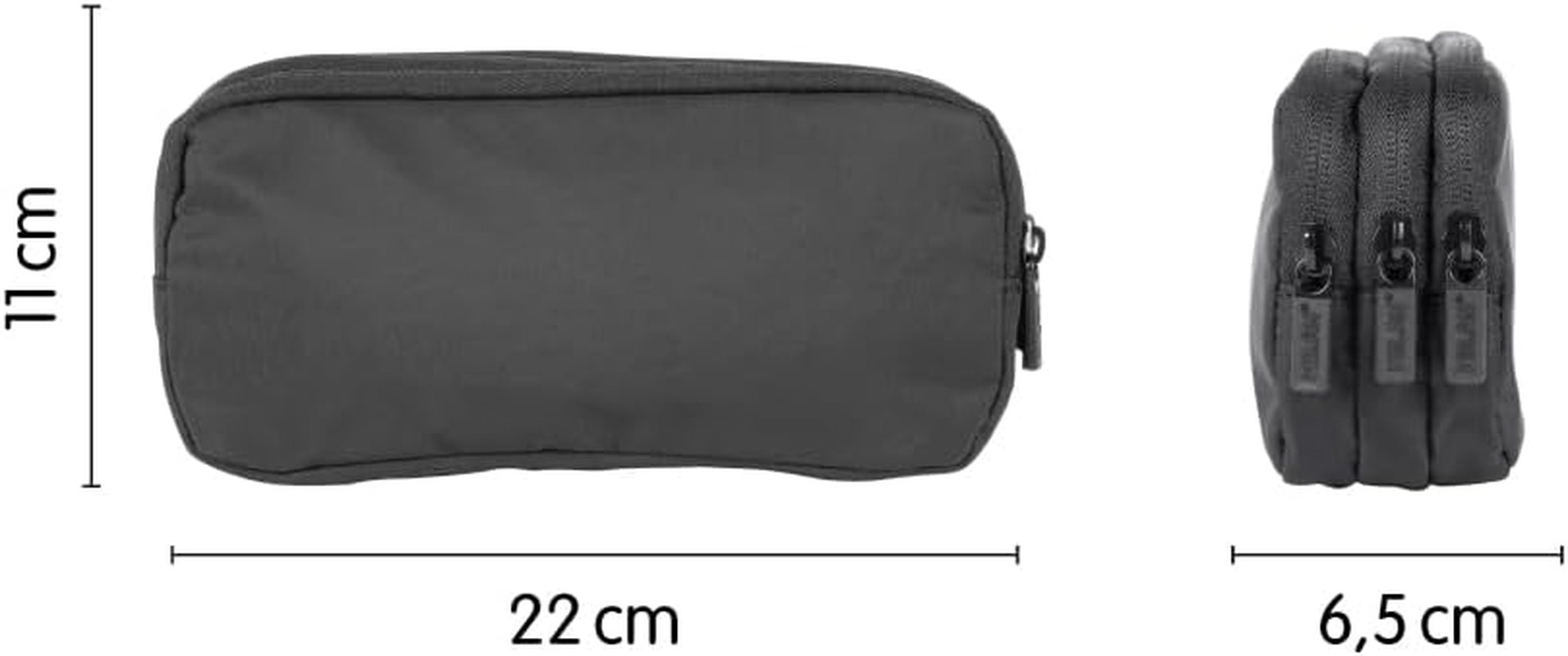 MILAN&reg; Shadow Series Pencil Case with 3 Zips, Black image number 2
