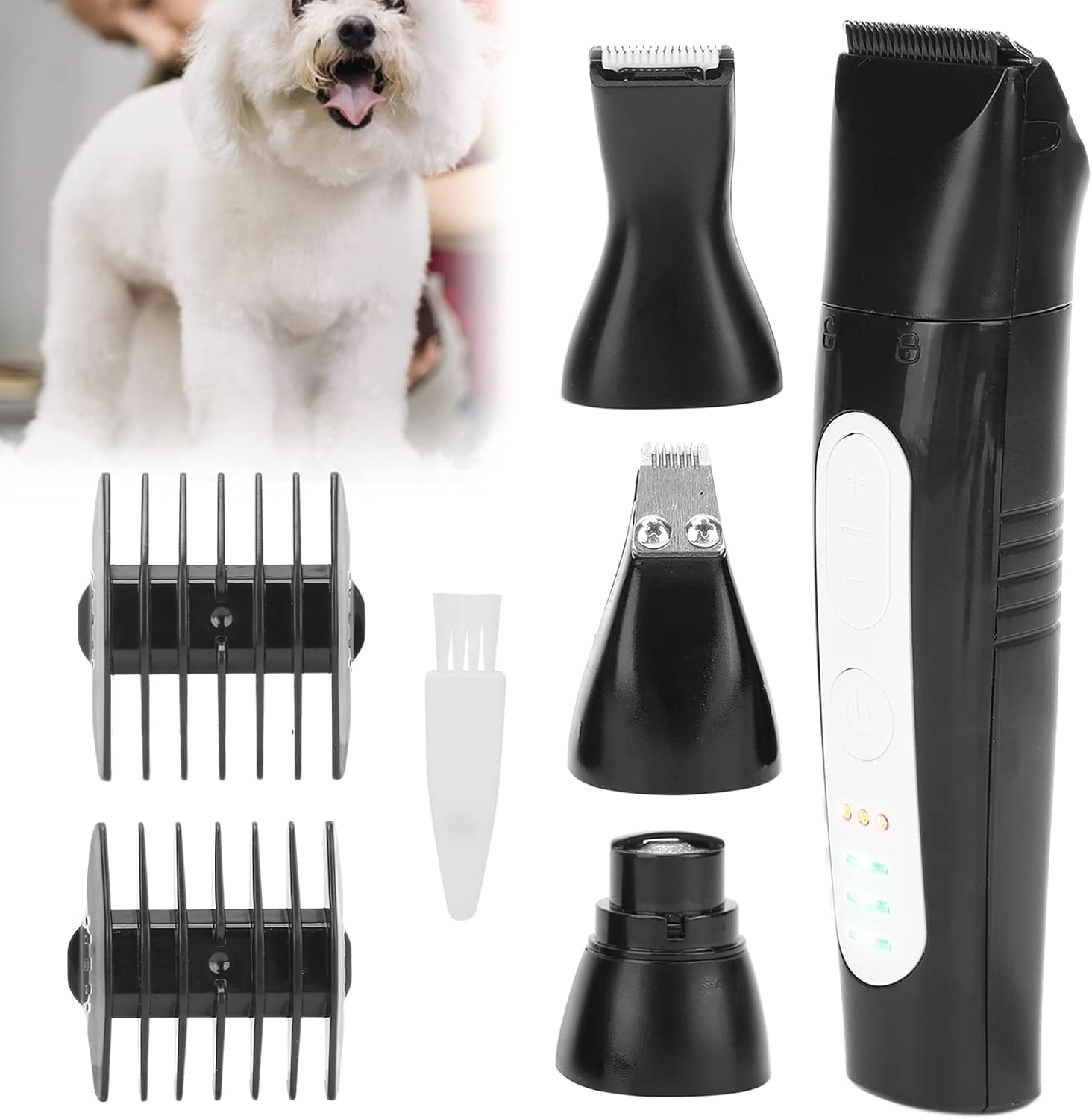 4-In-1 Rechargeable Dog Clippers with Electric Nail Grinder Quiet,Pet Grooming Experience Cordless Accurate for Home Grooming Enthusiasts, Designed for Dogs of Every Breed and Size image number 3
