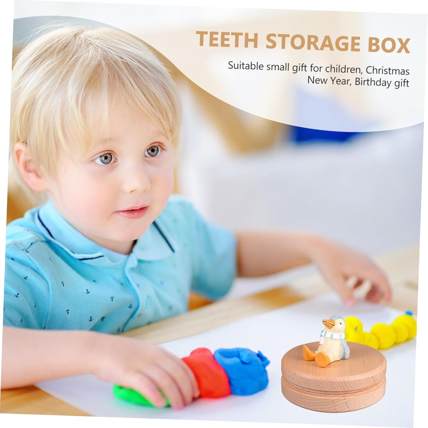 1 Set Deciduous Tooth Holder Teeth Storage Box with Chart Handmade Keepsake Organizer for Present image number 2