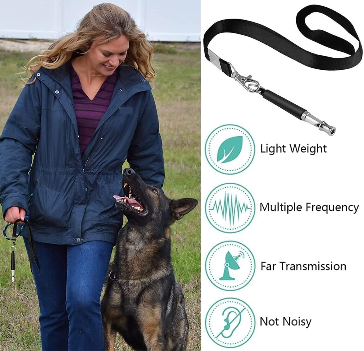 Dog Whistle, 2-Pack Professional Ultrasonic Dog Whistle to Stop Barking, Recall Training, Ultrasonic Silent Dog Whistle Training to Stop Barking Control Devices for Neighbors Dog (Black, 2 PCS)