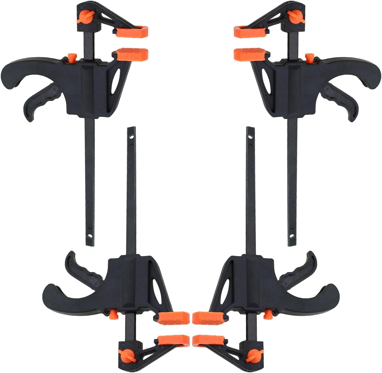 TAODAN 4PCS 4 Inch Trigger Quick Grip Clamps Bar Clamp Trigger Quick Grip Clamp Single Hand Ratchet Woodworking Clamp for Wood Bonding Processes