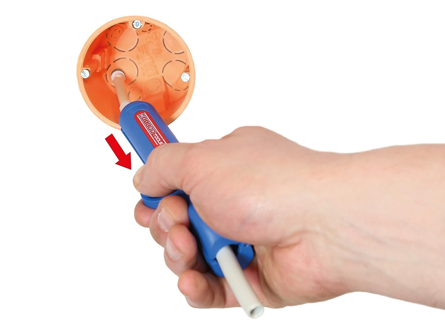 WEICON 52000013 No. 13 Stripper Dismantler for round and Moisture-Proof Diameter of 6.0-13.0 Mm. (E. G. NYM 3X1.5 to 5X2.5 Mm&sup2;) | Professional Distmantling Machine | Cable Stripping Tool | T&Uuml;V 100% Made in Germany, Blue/Red image number 1