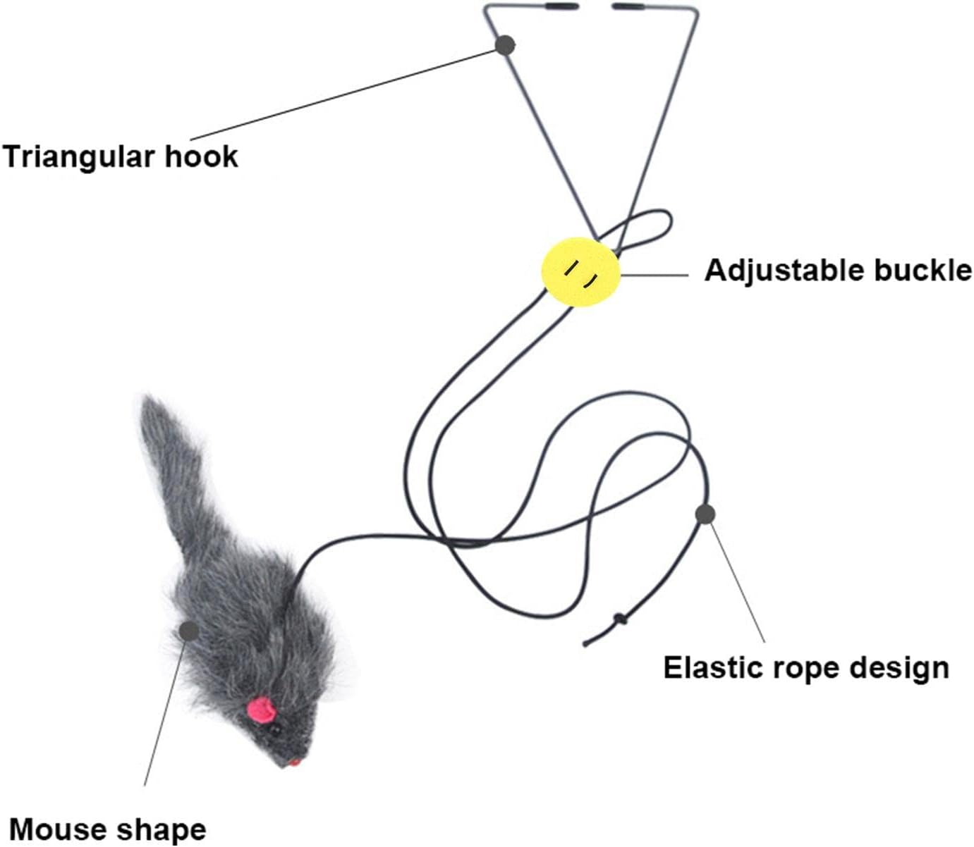 Cat Toy Rope Mouse - Pet Exercise Puzzle,Self-Excited Cat Catching Mouse Toy, Adjustable Elastic Rope, Pet Puzzle for Cats Kitten image number 6