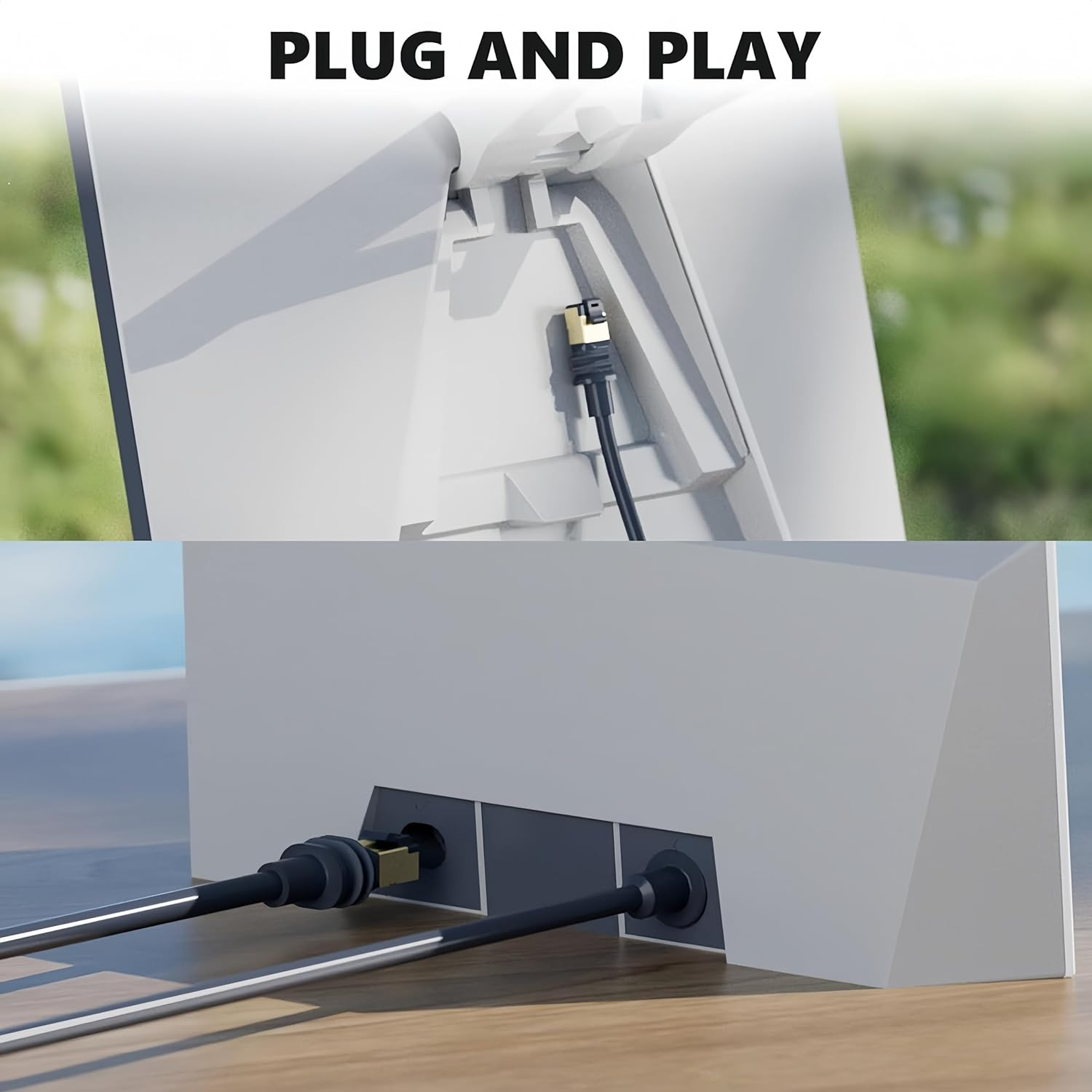 STARGEAR Starlink Gen 3 Cable RJ45 Rectangular Satellite V3 Kit (49.2FT/15M) Replacement Cable, Extension with End Cap Dustproof Starlink Accessories Waterproof Gray SPEEDS up to 2000Mbps image number 2