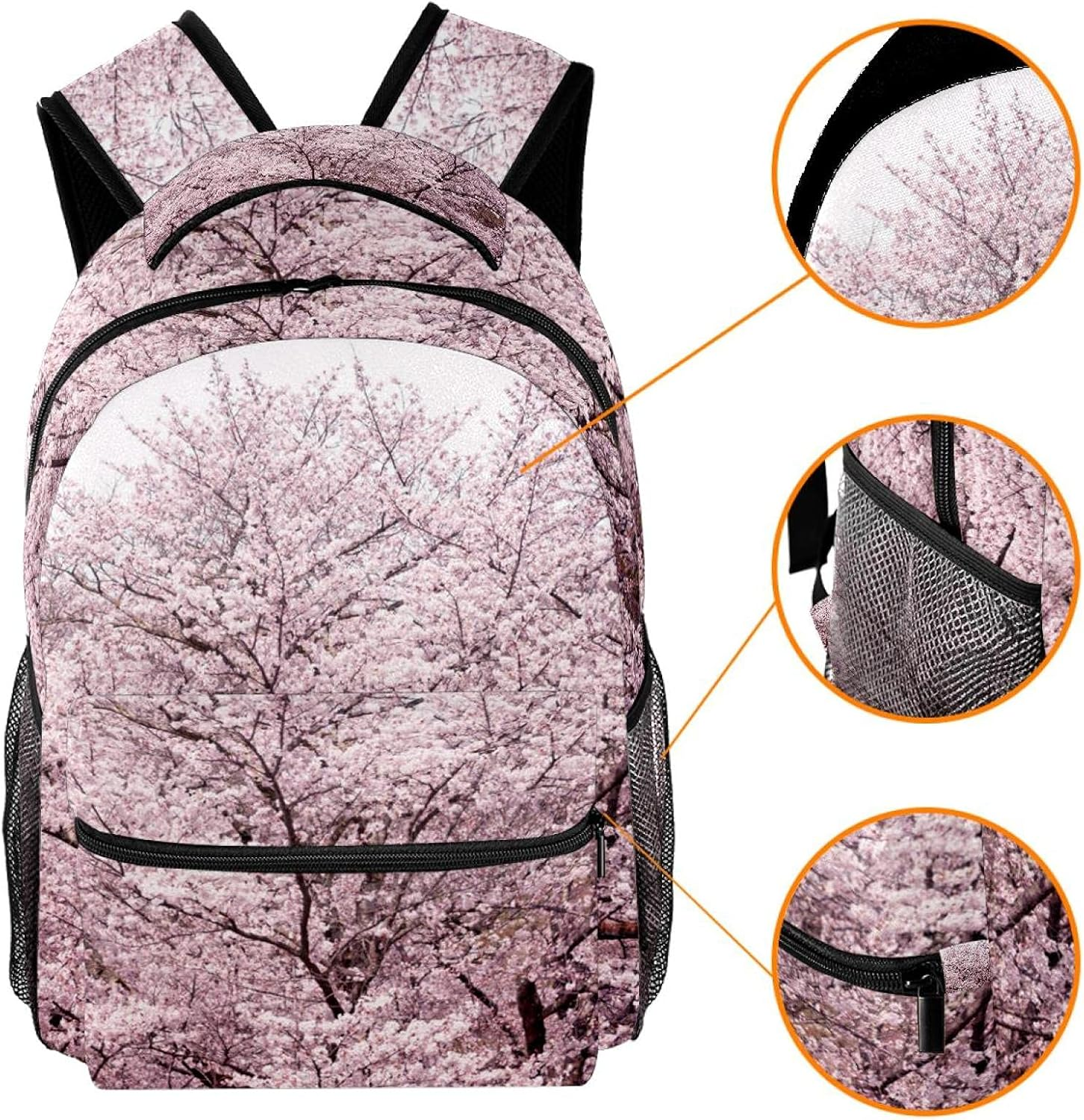 Cherry Blossom Trees Backpack Students Shoulder Bags Travel Bag College School Tote Backpacks image number 4